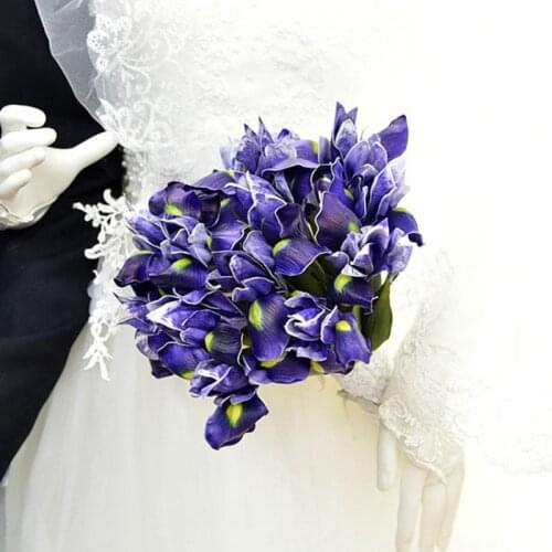 1pc Real Touch Ireland Iris PU Artificial Flower Diy Home Hotel Floral Arrangement Ornament Wedding Hall Decoration Fake Flowers