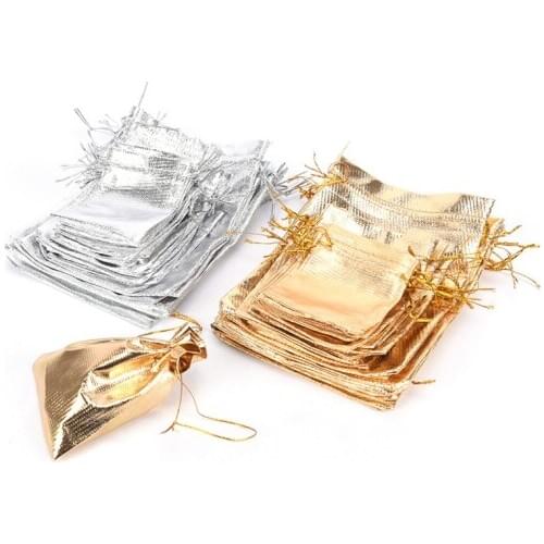 10PCS Drawstring Wedding Pattern Organza Party Gift Bags Candy Jewelry Pouches