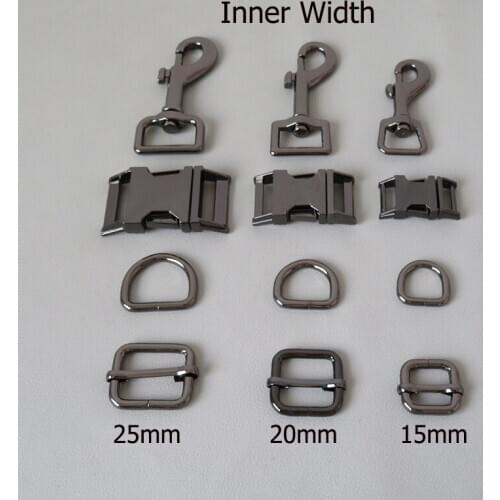 15mm 20mm 25mm Webbing Metal D Ring Buckle Hardware Adjuster Clip Hook Dog Collar Leads Paracord Craft Article Clasp Accessory