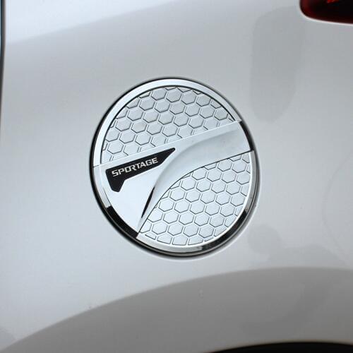 ABS Chrome Exterior Car Oil Fuel Tank Cover Trim Sticker For Kia Sportage 4 QL 2016 2017 2018 Accessories