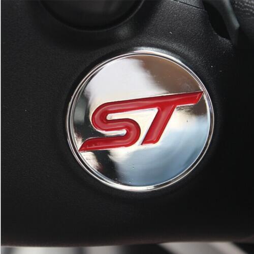 ABS Chrome ST Logo Sequins Ignition Key Ring Stickers For Ford Fiesta Ecosport 2009 2010 2011 2012 2013 2014 2015 Accessories