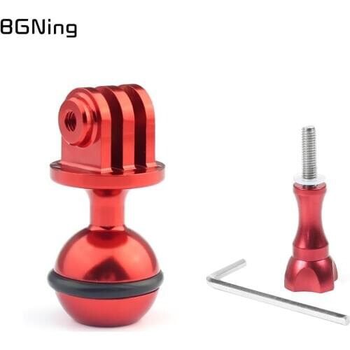 Aluminium Mini Ball Tripod Head Mount 1 inch BallHead Adapter 3/8" Diving Video Light Arm Bracket for GoPro Hero 8 7 6 5 Camera