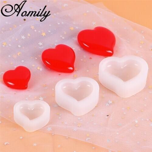 Aomily S/M/L Hearts Silicone Mold Fondant Molds Chocolate Candy Moulds DIY Cake Molds Decoration Baking Tools Chocolate Mold