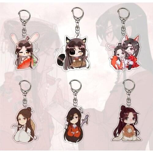 Chinese Style Cartoon Character Plastic Keychain Backpack Pendant Bookmark Student Gift Decoration Tian Guan Ci Fu Xie Lian