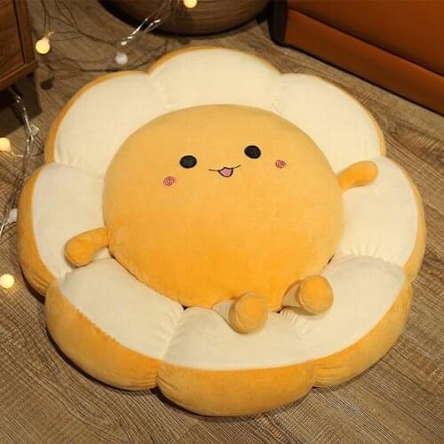 Flower Futon Cushion 50x50cm Cartoon Fruit Pillow Floating Window Futon Bedroom Office Chair Soft Cushion Leisure Pillow