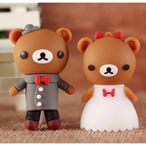 USB 2.0 Flash Drive 16GB Memory Stick 2 Pack Thumb Drives Wedding Gifts Pendrives - Wedded Couple Design Data Storage Zip Drive