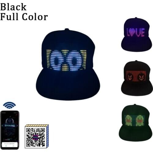 Creative LED Display Light Hat Customized Bluetooth Hat Mobile APP Control Editing Hat Led Lamp Word Hip Hop Hat