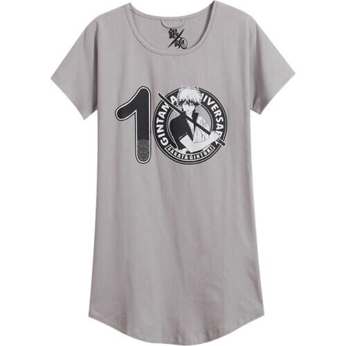 Brdwn Gintama Unisex Sakata Gintoki 10th Anniversary Cosplay Costume Official Authorization T-shirt Pajamas Homewear Sleepwear