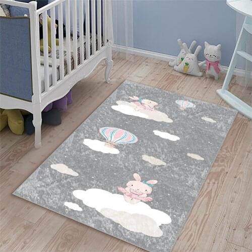 Rabbit carpet childrens room carpet play mat educational cloudy living room