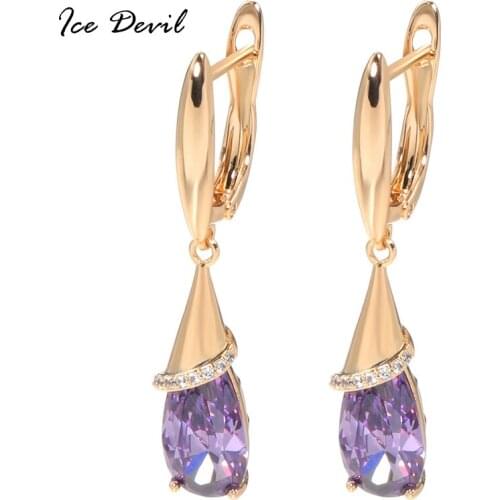 KQ106 Street Shot Fashion Elegance and Creativity Copper 4A Zircon Water Drops Earring Gift Party Womens Jewelry Earrings