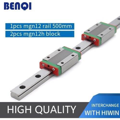 Free shipping linear rail 500mm MGN12 + 2pcs MGN12H block linear guideway MGN12H 500mm