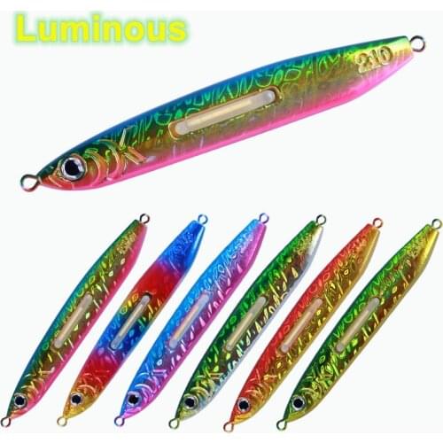 Night sea fishing iron plate bait 150G 180G 210Gdeep sea boat fishing lead fish illuminating Rod fast sinking iron plate