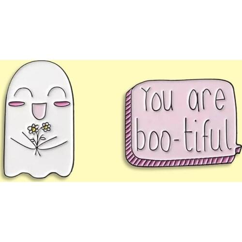 Cute Doll Soap Enamel Pin You Are Boo-tiful Badge Backpack Clothes Lapel Kawaii Jewelry Gift for Friends Kids