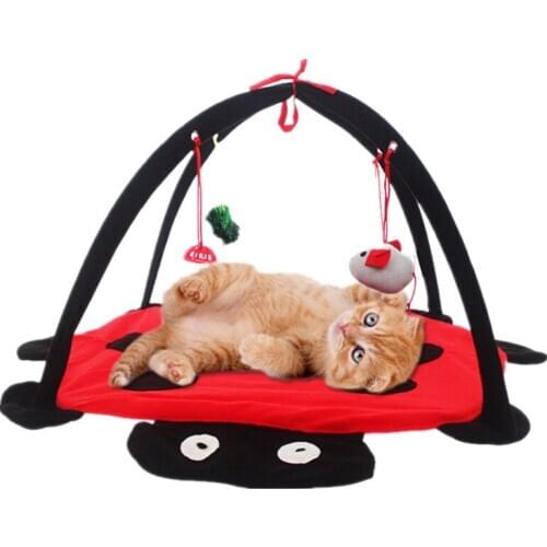 Pet Cat Bed Soft Pet Cats Hammock Pet Furniture Cat House With Ball Hanging Cat Bed Mat Puppy Kitten Hanging Beds Mat