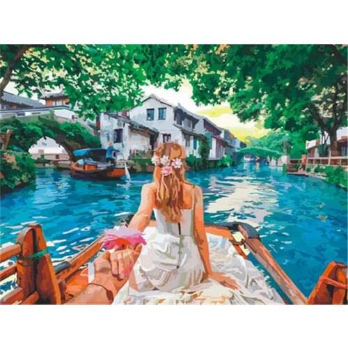 Figure Girl Abstract DIY Embroidery 11CT Cross Stitch Kits Craft Needlework Set Cotton Thread Printed Canvas Home Sell