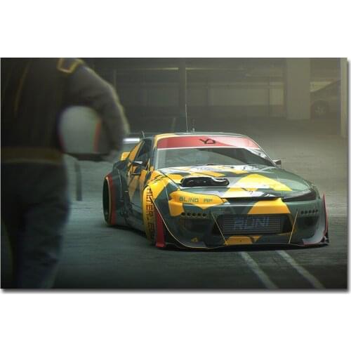 Nissan Silvia S15 Racing Car Poster Canvas Cloth Fabric Print Painting for Home Decor Wall Art Picture