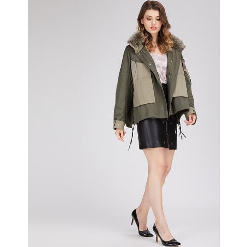 2019 Yiwu New Fresh Fashion Fox Fur Liner Parka Coat New Design Fur Ladies Winter Fashion Coat Autumn And Winter Fur Coat