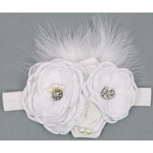 Headbands For Girls Hair Accessories With Flower Feather Vintage Style Princess Headwear Bandeau