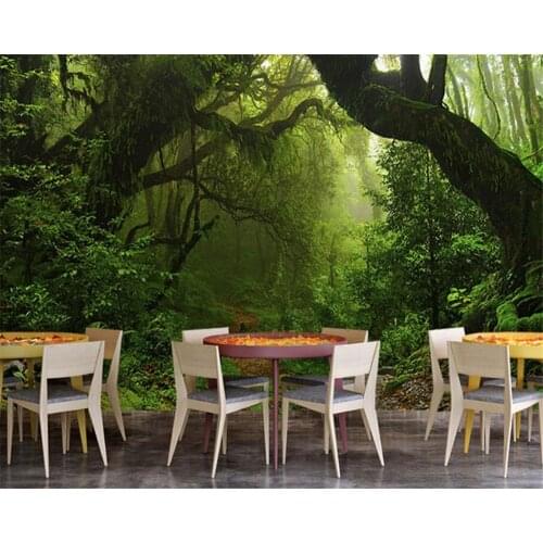 Beibehang Customize the new modern forest nature landscape hotel restaurant fitness room coffee shop wallpaper papier peint