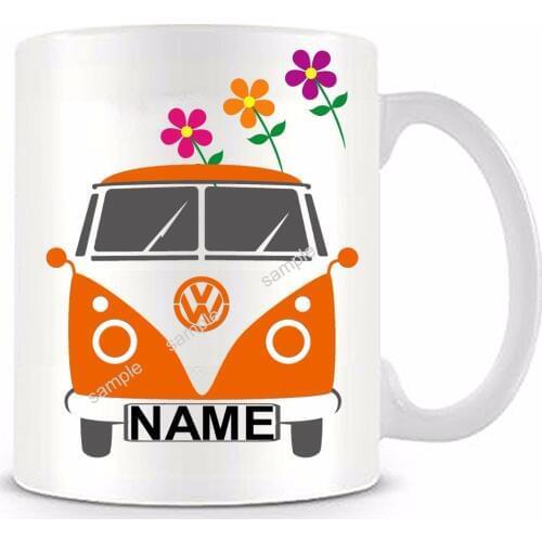 Personalized Brown camper Van Ceramic white coffee tea mug cup funny novelty travel mug Customized Birthday Christmas gifts