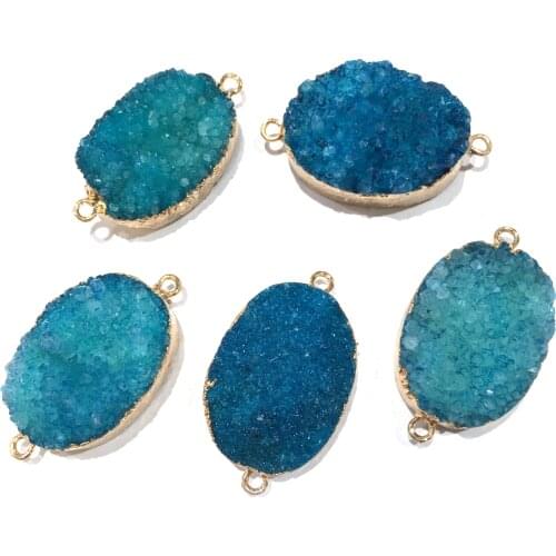 Natural Agates Pendants Charms Connector Pendant for Jewelry Making DIY Accessories Fit Necklaces Size 21x45mm