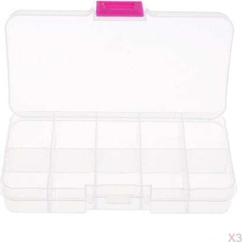 3 Pieces Clear Sewing Storage Box Sewing Machine Bobbin Organizer 10 Grids