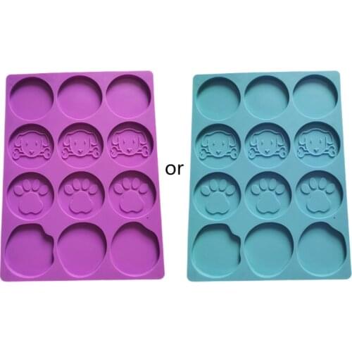 Q39C Phone Grip Epoxy Resin Mold Phone Socket Silicone Mould Love Dog Paws Bones 12 Cavity Irregular Round Mount DIY Mold