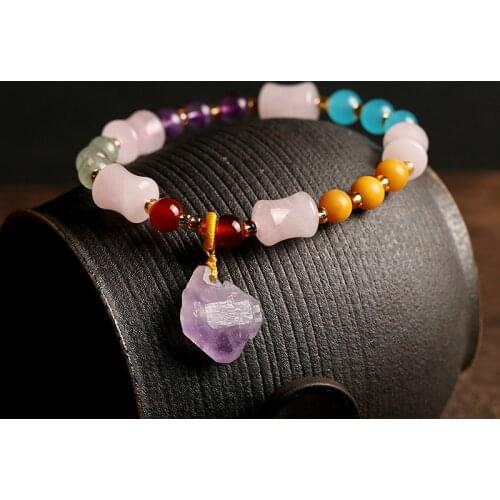 Real Natural Jade Bracelet Bracelet Amethyst Raw Ore Single Circle Bracelet Jewelry Gifts for Men and Women Lovers