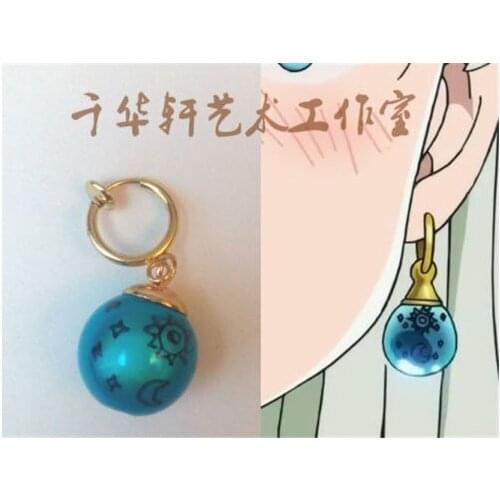 The Seven Deadly Sins Elizabeth Liones Cosplay Princesa Resin Blue Earring Ear clip cosplay props Accessories New