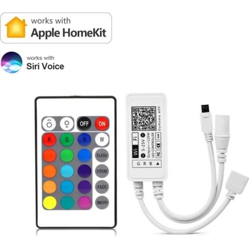 DC5V 12V 24V WIFI Led Controller 5050 RGB LED Strip Light Apple Homekit Siri Voice Remote Control Work with Alexa Google HomeKit