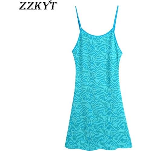 ZZKYT 2021 Women Summer Vintage Jacquard Mini Dress Fashion Sexy Sleeveless Backless Tin Tie Straps Female Party Dresses Mujer
