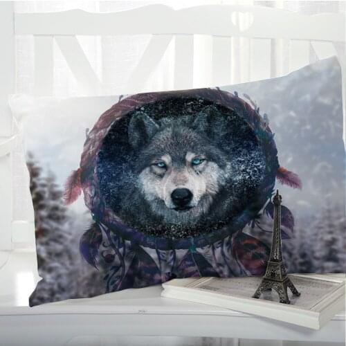 1pc Pillow cover Pillow case Luxury Bedding Pillowcase Pillowcovers decorative Customizable size 3D Print Nordic wolf