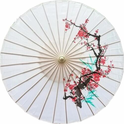 1PC Vintage Japanese style Plum Flower Design Silk Umbrella Chinese Parasol for Weddings and Dance Props or As Home Decorations