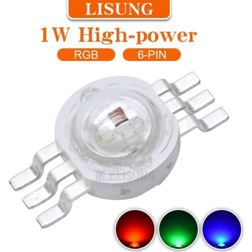 1w 3*1W Chip Watt High-power Rgb 6Pins Chip Spotlight Downlight Beads Molding Led Stage Colorful Light Source Beads