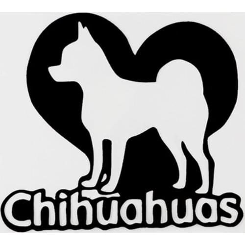 14.6CM×13.1CM Interesting Vinyl Animal Chihuahuas Car Sticker Decal Black/Silver