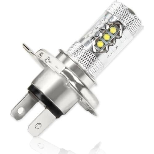 2pcs 12V DC H4 LED Lamp Car Headlight White 80W Light Bulb Auto Automobile 8000K White Fog Light Headlamp