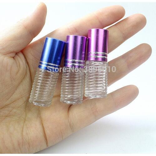 3ML Essential Oil Roller Bottles with Glass Roller Balls Aromatherapy Perfumes Lip Glass Roll on Bottle F461