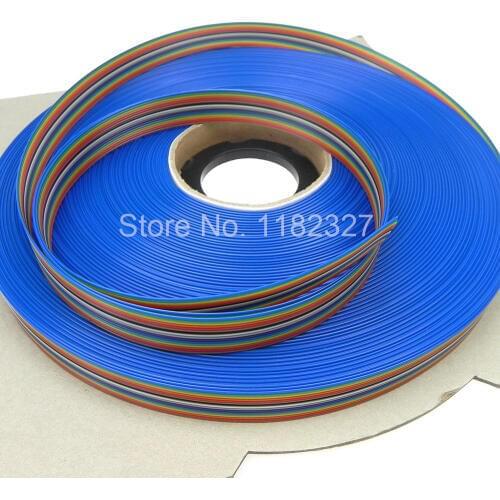 5 meters/lot) Flat Color Rainbow Ribbon Cable 16Pin ribbon cable 1.0MM pitch ribbon cable
