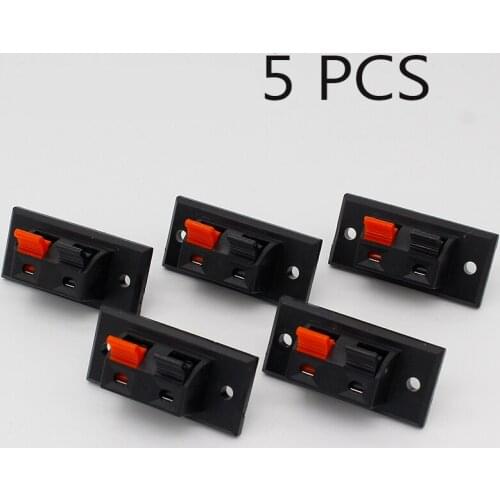 5 Pcs 2 Positions Connector Terminal Push in Jack Spring Load Audio Speaker Terminals