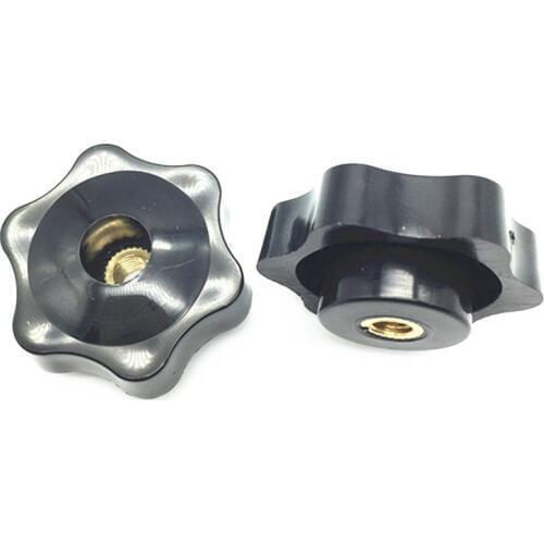 5PCS M6 M8 M10 Plum Bakelite Hand Tighten Nuts Handle Thread Star Mechanical Black Thumb Nuts Clamping Knob Manual Nuts