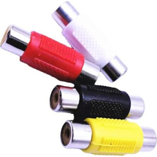 8 pcs RCA female to female plug connector adapter terminal DIY RCA connector video audio extension cable cable converter 4-color