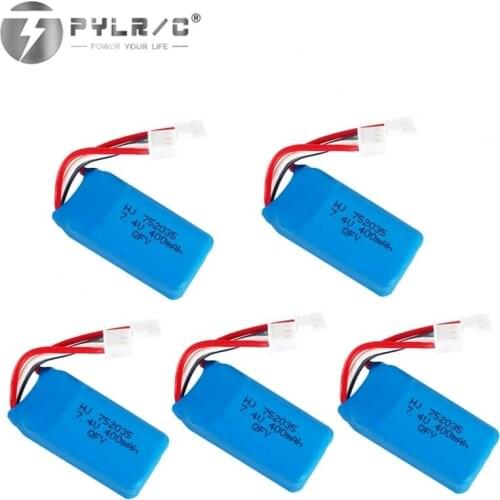 1/2/3/5/10pcs 7.4v 400mah lipo Battery For DM007 RC Airplane Quadcopter Helicopter Toy Spare Parts 2s for 7.4V Drone Battery