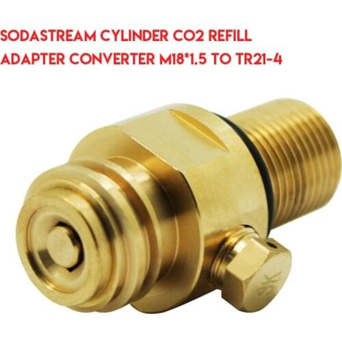 Soda Club Sodastream Cylinder CO2 Refill Adapter Converter M18*1.5 to TR21-4 The Second Model Soda Stream Maker Valve Adapter