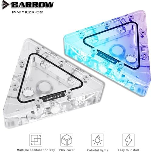 Barrow PC Water Cooling System DIY Reservoir Triangle Split Combination Acrylic Water Tank G1/4"Thread 30ML Capacity,YKZR-02