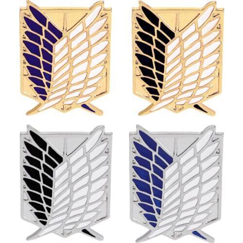 Attack On Titan Pin Brooch Badge Wings of Liberty Freedom Scouting Legion Eren Anime Jewelry Cosplay Accessory Man Gift Ornament