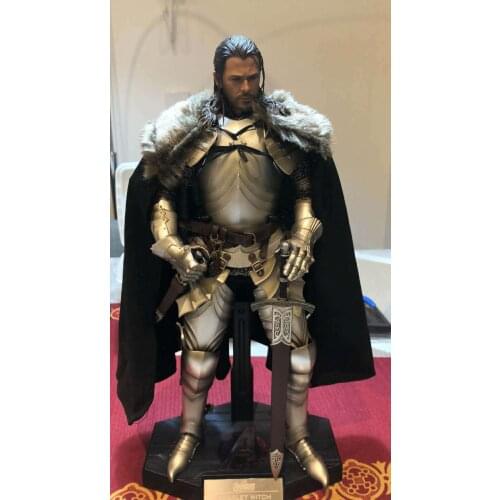 Black 1:6th Medieval Fur Collar Cloak F 12" Male Body Doll Toy