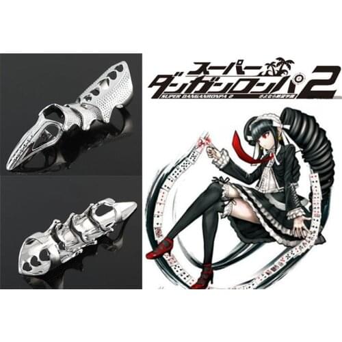 Danganronpa Ring Anime Cosplay Props Yasuhiro Taeko ring Stainless Steel Ring Halloween Party Finger Ring Decoration Accessories
