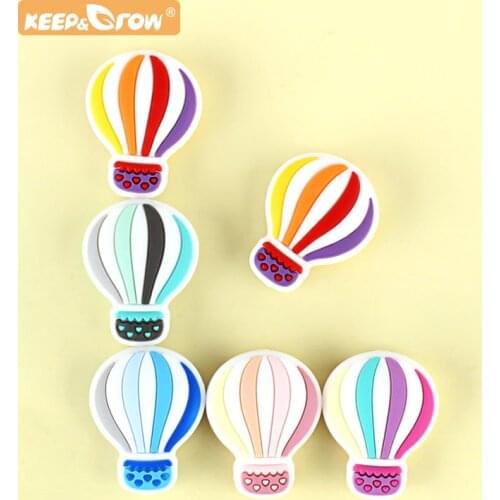 Baby Silicone Teething Hot Air Balloon Beads 5/10/20pcs Dummy Cartoon Pacifier Teether Toys For Food Grade Pacifier Pearl Beads