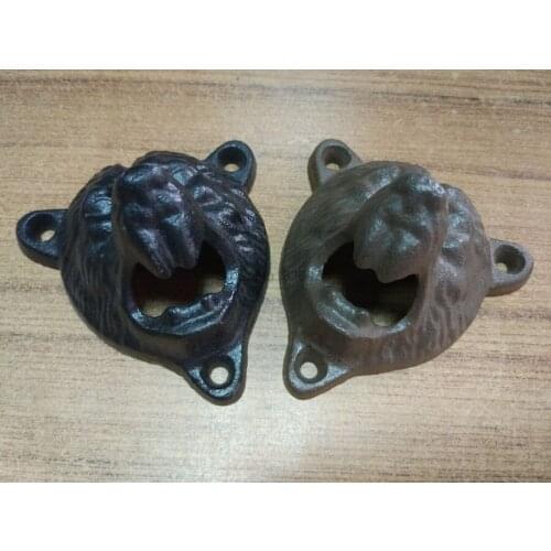By dhl 50pcs Vintage cast iron bear shaped hang wall mounted bottle opener Bar tools