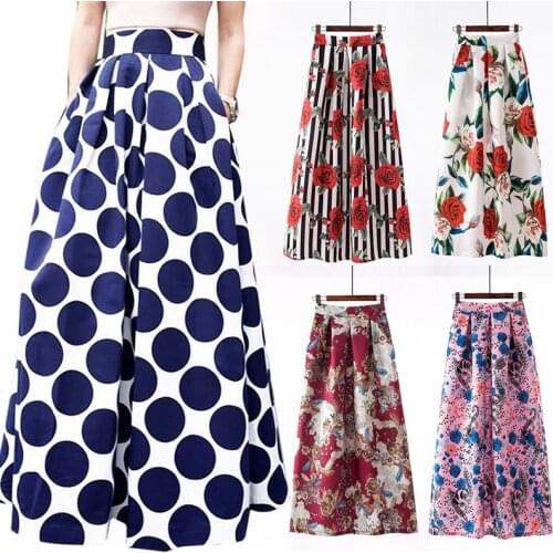 Elegant Long Skirt Harajuku Vintage Saia Beach Ropa Mujer Bohemian Maxi Skirts Womens Casual Faldas Jupe Femme Woman Clothes
